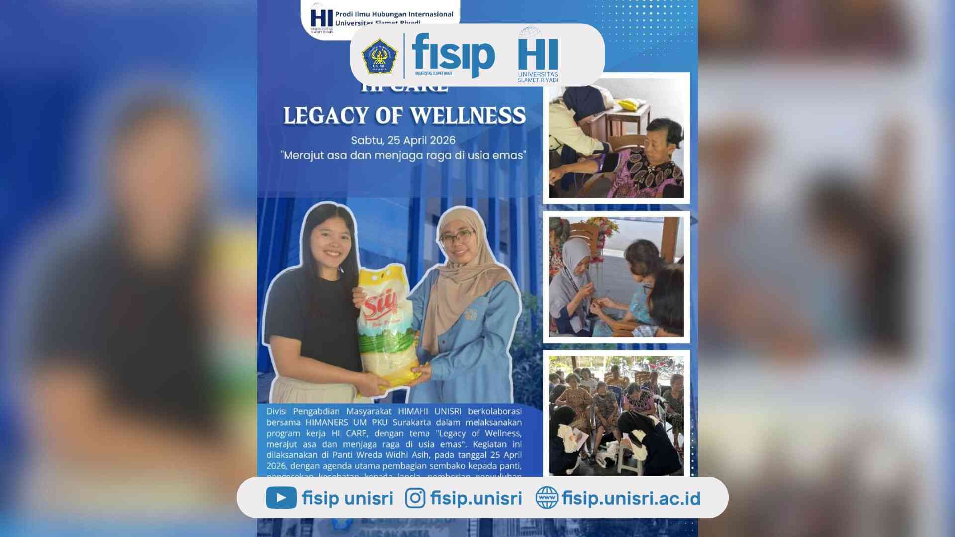 HI UNISRI Hadirkan “HI CARE: Legacy of Wellness”, Wujud Nyata Kepedulian pada Lansia