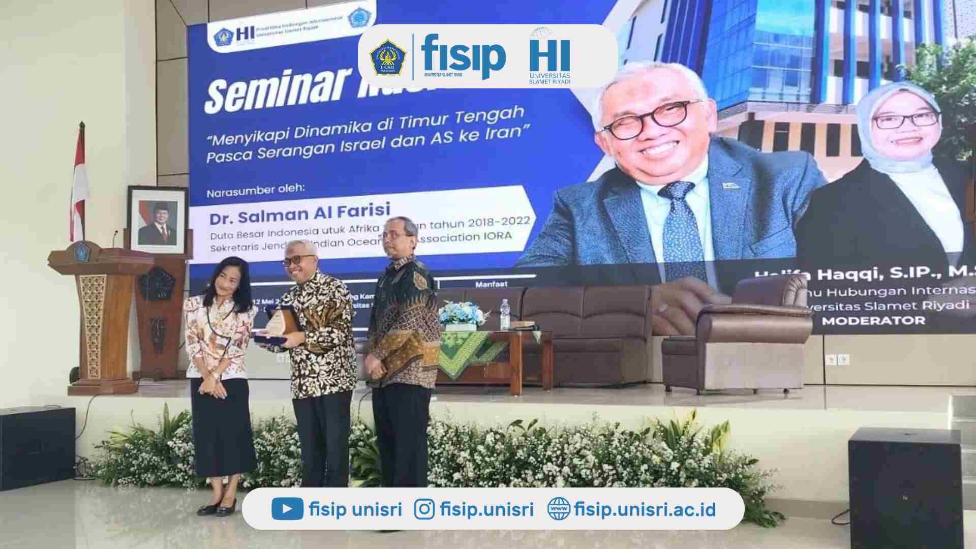 HI UNISRI Undang Dubes Salman Al Farisi, Bahas Dinamika Konflik Timur Tengah Pasca Serangan Israel–AS ke Iran